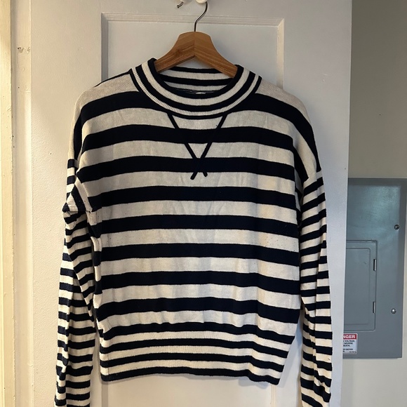 Madewell - Relaxed Mockneck Sweater in Stripe - Medium - Picture 2 of 4